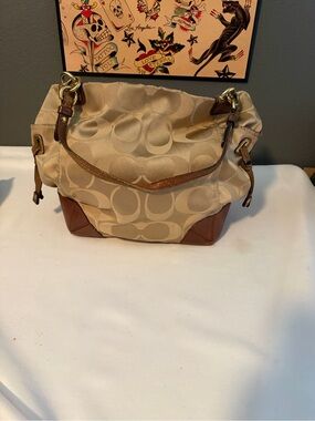 Coach Peyton Signature Sateen Pocket Tote